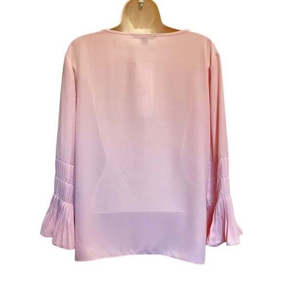 Romantic Feminine Pink Pintuck Blouse Sz L NWT - Picture 2 of 10